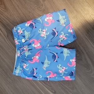 Cat & Jack Dinosaur Swim Trunks, size XS, 4/5